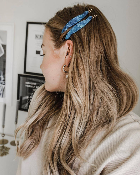 Solid Hair Slide - Blue - Hermine Hold