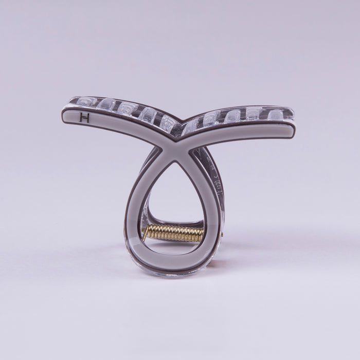 Crystal Edge Claw Clip- Grey