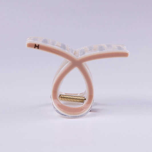 Crystal Edge Claw Clip- Beige