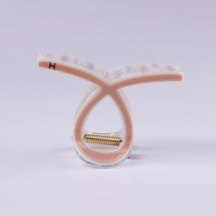 Crystal Edge Claw Clip- Beige