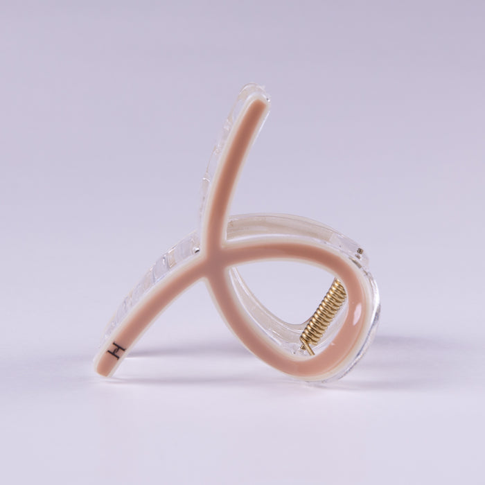 Crystal Edge Claw Clip- Beige