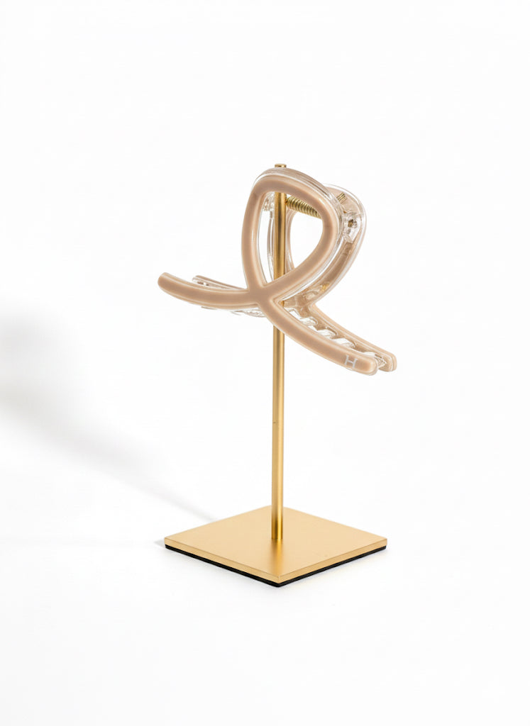 Crystal Edge Claw Clip- Beige