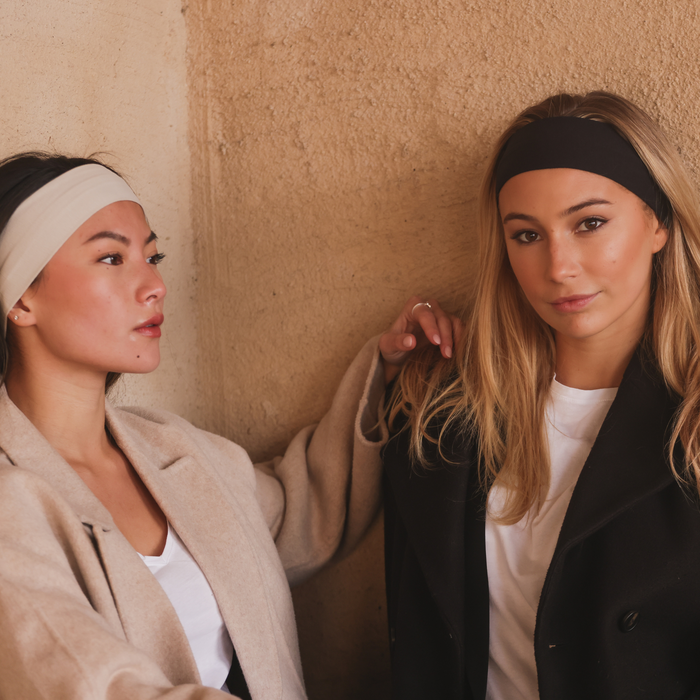Hermine headband 2 pack - Black & Beige