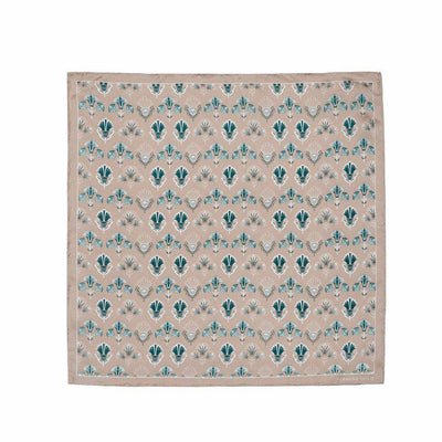 Deco Florals Silk Scarf - Beige & Green - Hermine Hold