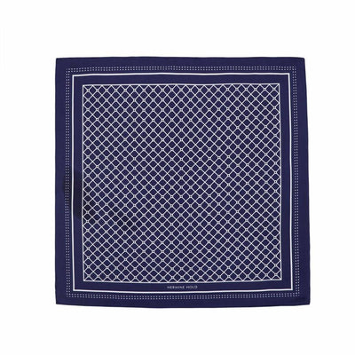 Hermine Silk Scarf - Navy & White - Hermine Hold