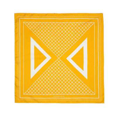 Hermine Split Silk Scarf - Mustard & White - Hermine Hold