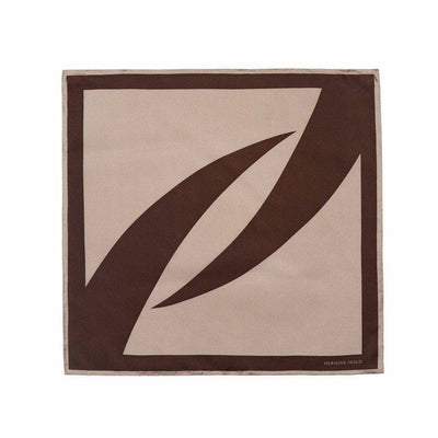 Signature Silk Scarf - Brown & Beige - Hermine Hold