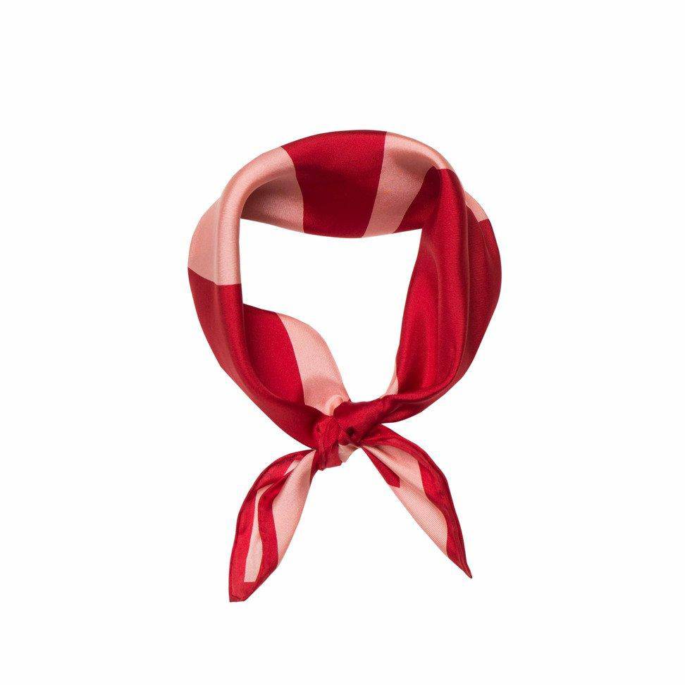 Signature Silk Scarf - Pink & Red - Hermine Hold