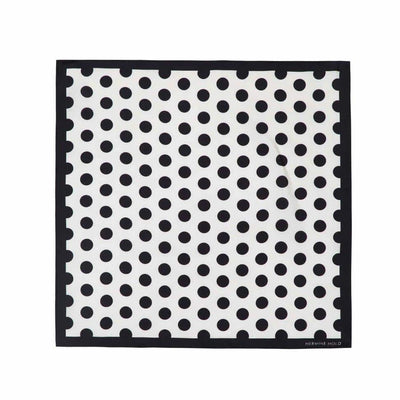 Single Dot Silk Scarf - Black & White - Hermine Hold