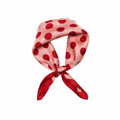 Single Dot Silk Scarf - Red & Pink - Hermine Hold